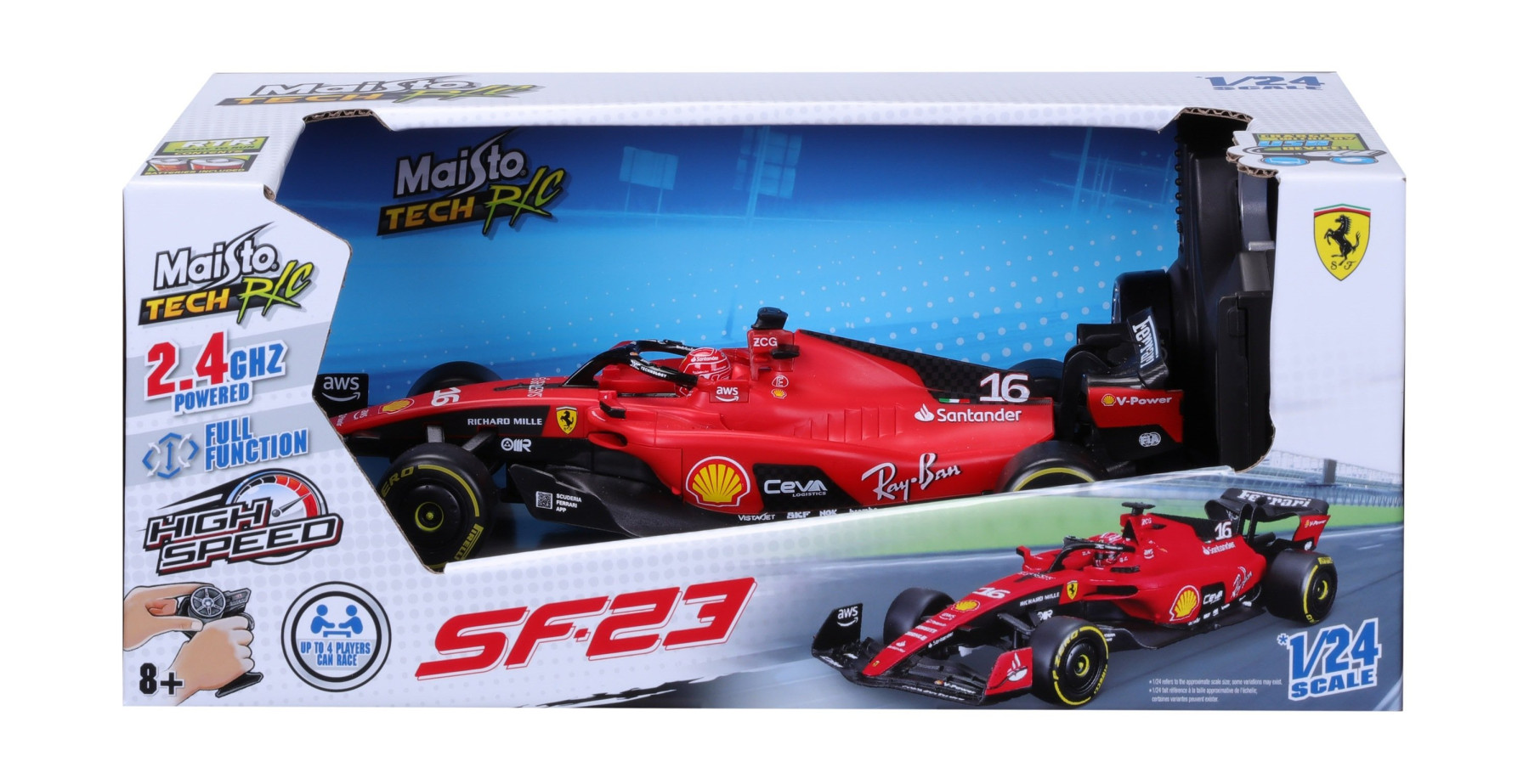 Maisto 1/24 R/C Ferrari F1 SF-23 2.4 GHz - #16 Charles leclerc