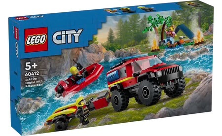 Lego City 4x4 Fire Truck with Rescue Boat - 60412