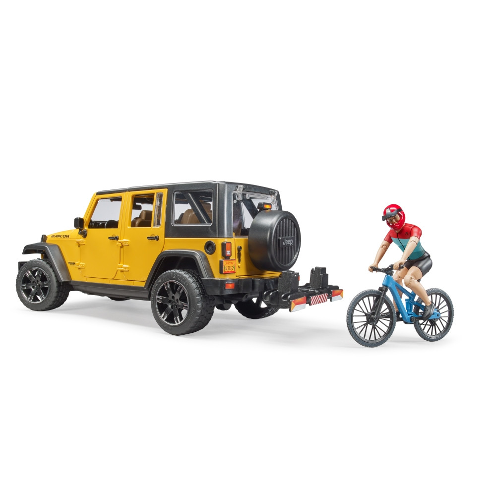 Bruder Jeep Wrangler Rubicon Unlimited with Mountain Bike & Cyclist - Image 2