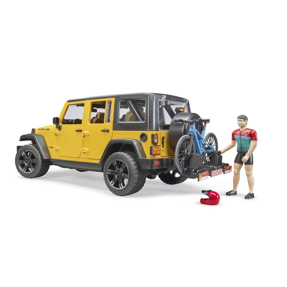 Bruder Jeep Wrangler Rubicon Unlimited with Mountain Bike & Cyclist - Image 3