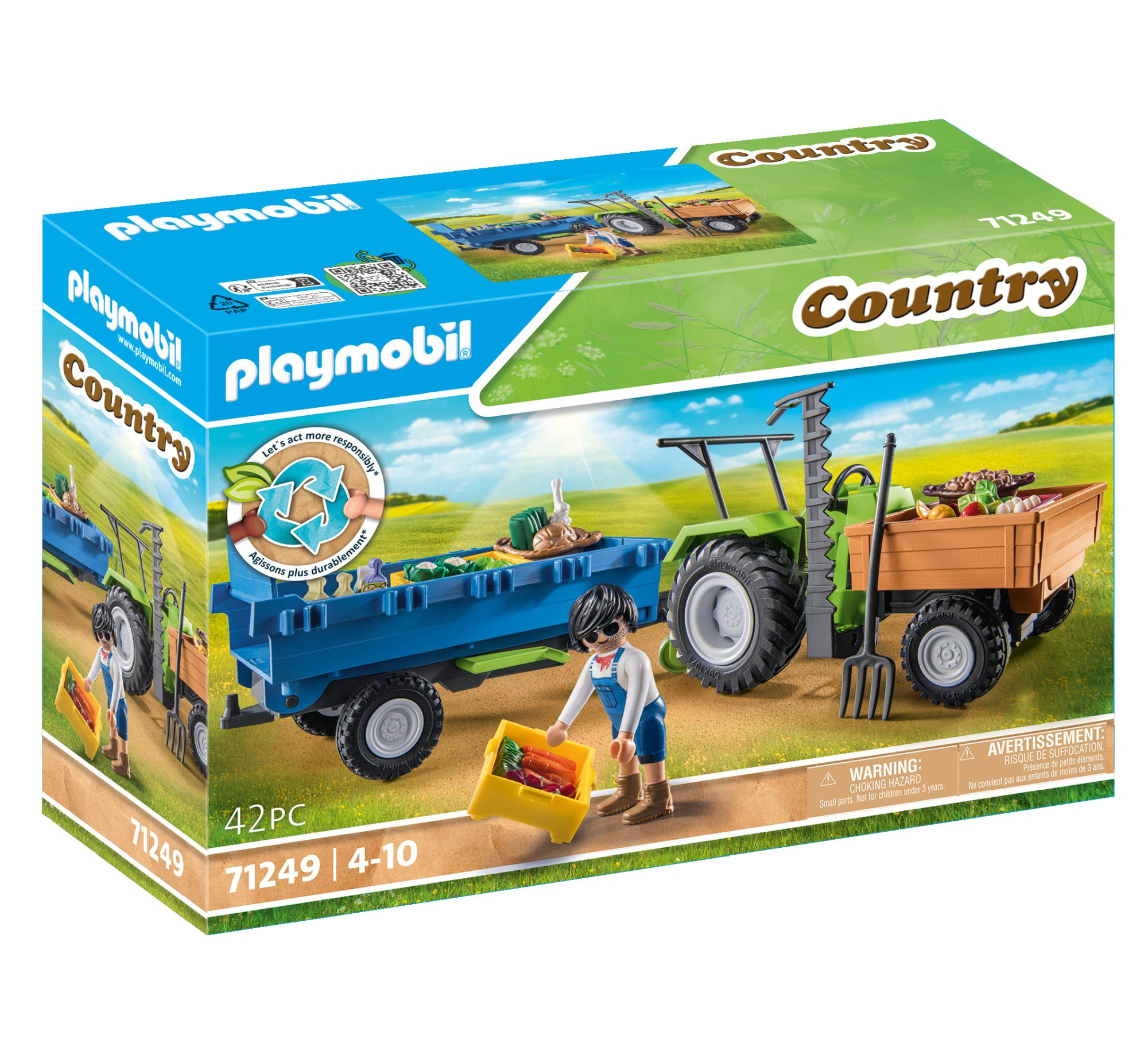 Playmobil Country - Harvester Tractor with Trailer - 71249