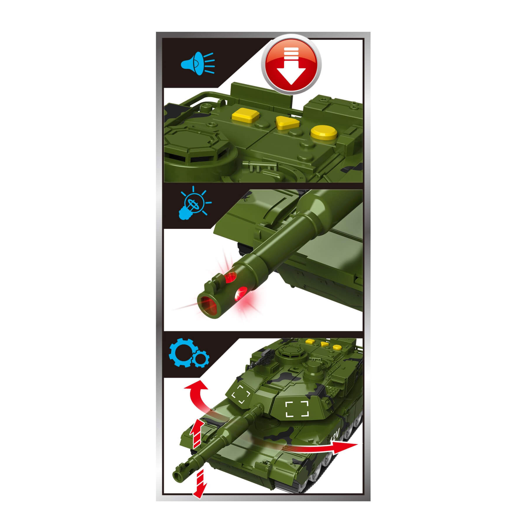 ToyStar Military Tank - Light & Sound - Image 2