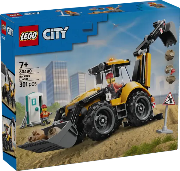Lego City Yellow Backhoe Loader - 60480
